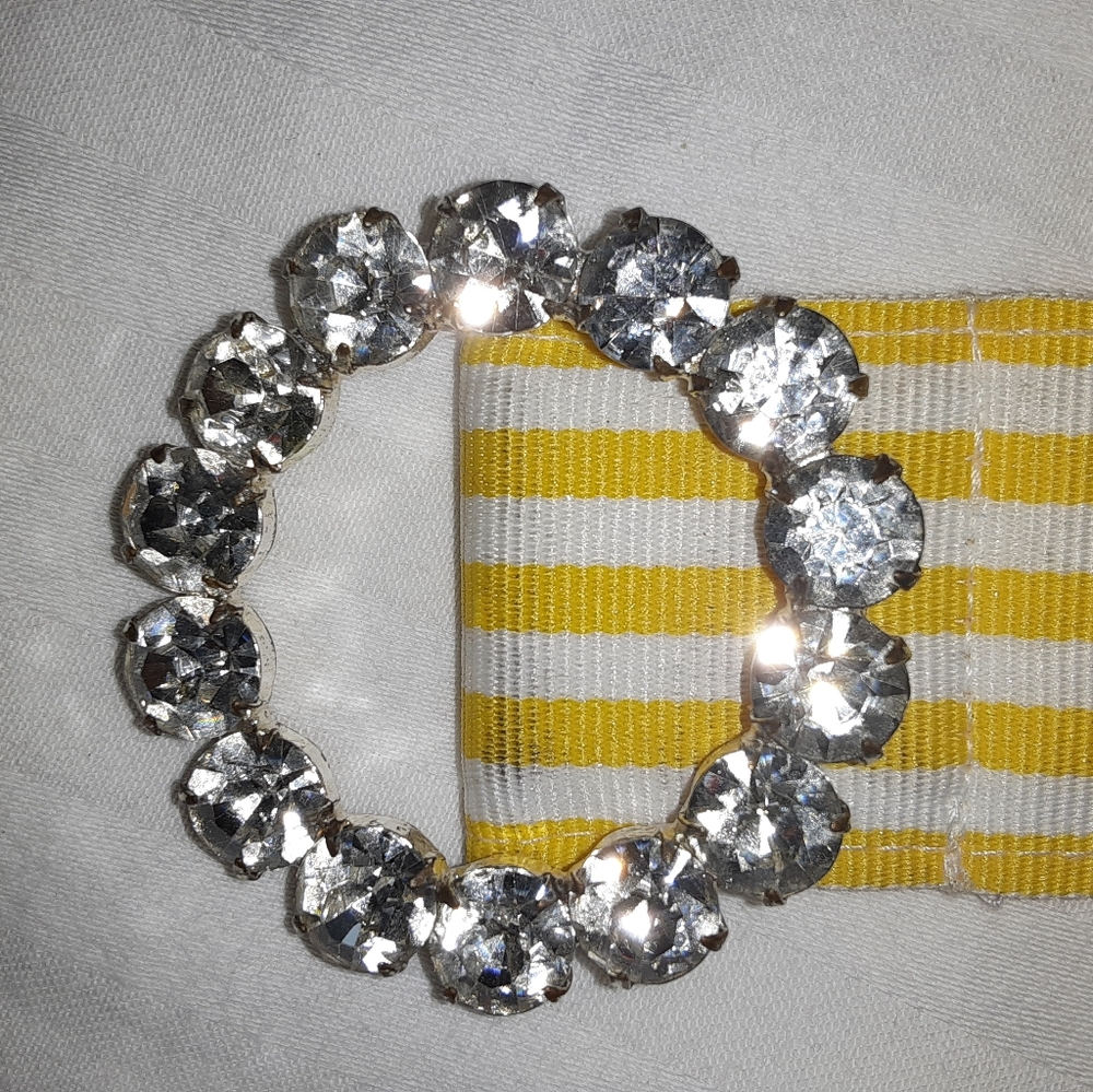 MOLLY B YELLOW WHITE BELT RHINESTONE BUCKLE by MOLLY B